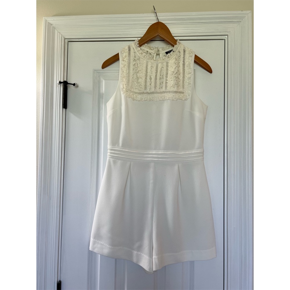 Size 6 White Romper with Lace trim from Topshop